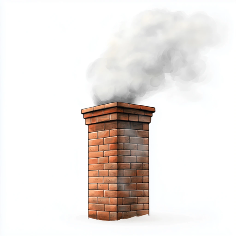红砖烟囱冒烟