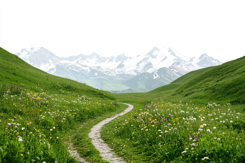 草原小径通向雪山
