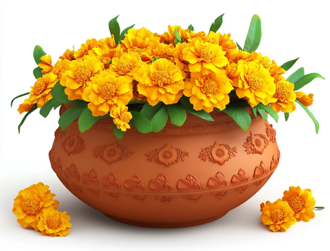 印度传统花艺陶罐装饰