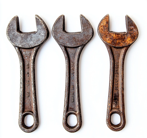 白色背景上的开口扳手