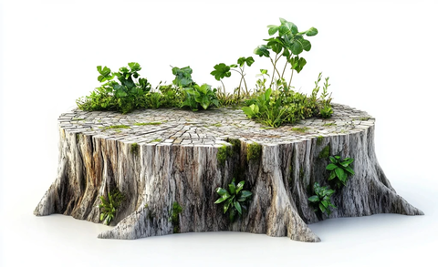 树桩上生长的植物