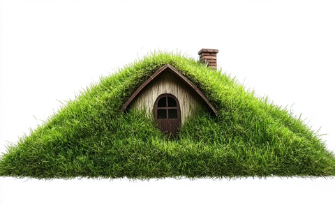 草地上的小房子