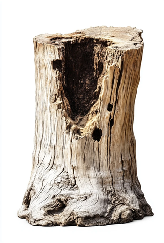 老树桩断干空心