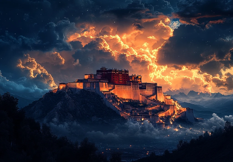 夜幕下的布达拉宫