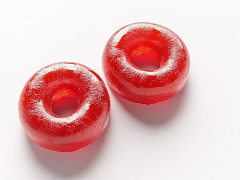 红色软糖甜甜圈