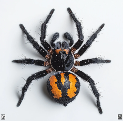 黑橙相间狼蛛