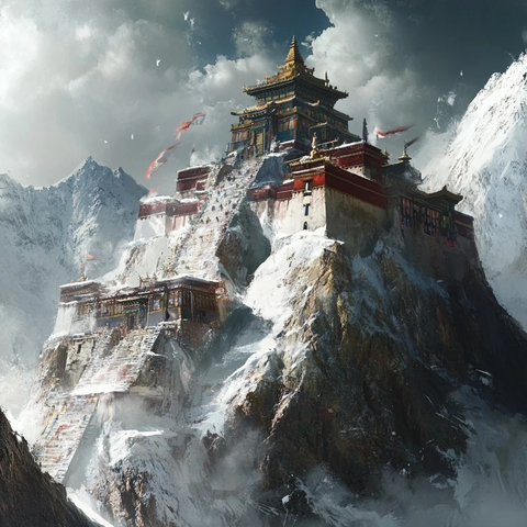雪山之巅的寺庙