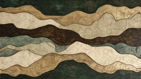 裂纹土壤与金纹交织