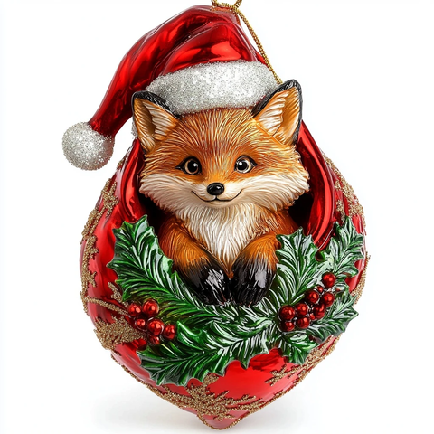 圣诞狐狸装饰球