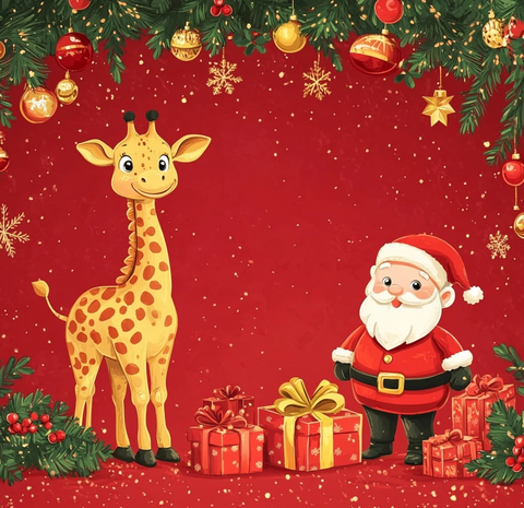 长颈鹿与圣诞老人