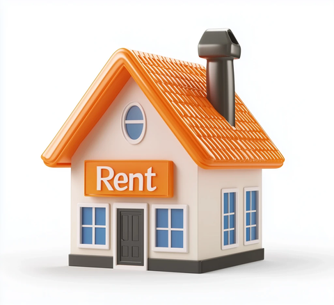 出租房屋3D图标