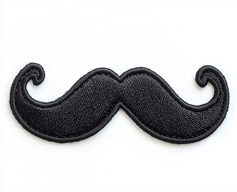 黑色刺绣胡子贴片