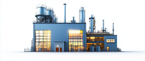 工业工厂3D插图