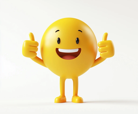 可爱吉祥物竖起大拇指