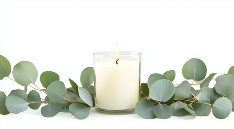 蜡烛与桉树叶中心装饰