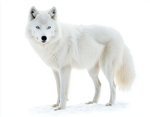北极狼站立地面