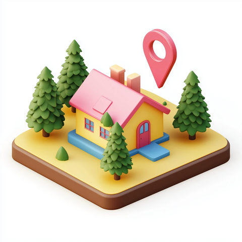 卡通房屋定位图标