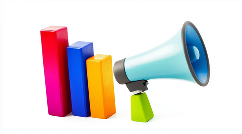 彩色柱状图与扩音器