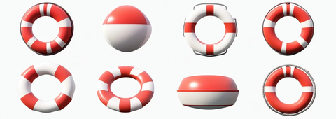 3D红白救生圈