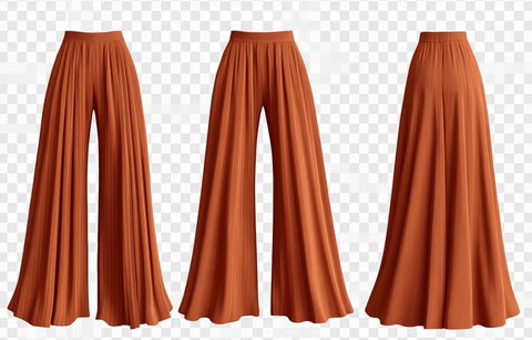 条纹宽腿裤设计