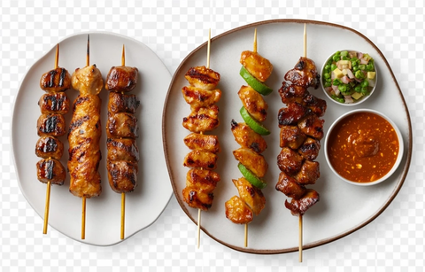 四种沙爹串配酱