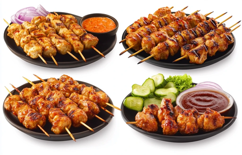 鸡肉沙爹串配蘸酱