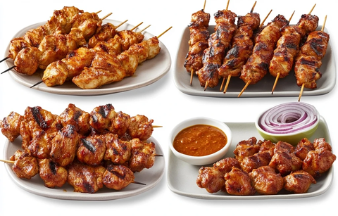 鸡肉沙爹串配蘸酱
