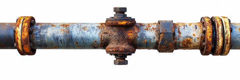 白色背景上的钢管