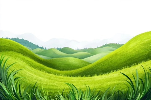 绿色稻田边缘草地