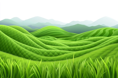 绿色稻田边缘草地