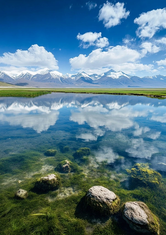 雪山湖泊