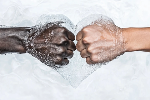 双手心形象征爱与团结