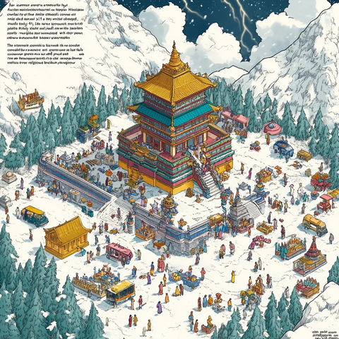 雪中寺院