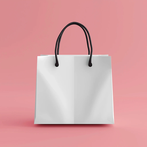 粉色背景购物袋