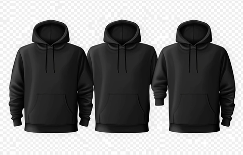 黑色连帽衫透明背景模板