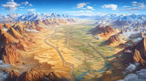 高山间的广袤谷地