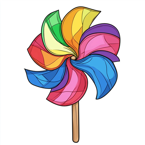 彩色风车棒棒糖