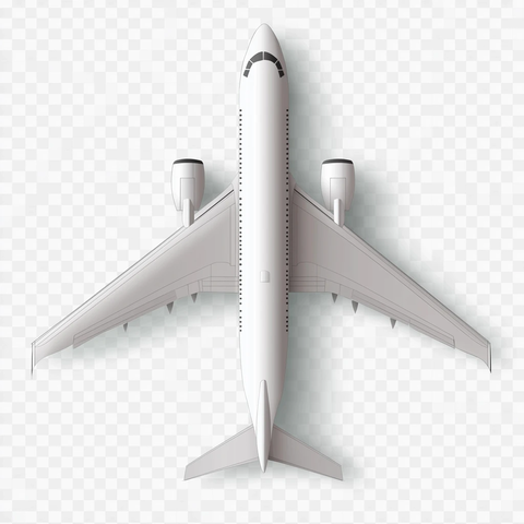 白色飞机顶部视图