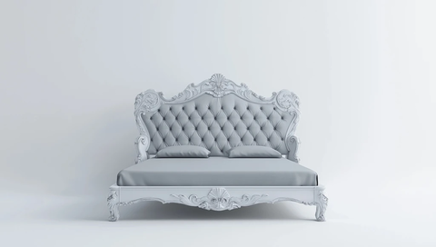 白色月球主题床