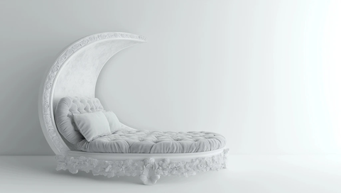 白色月球主题床