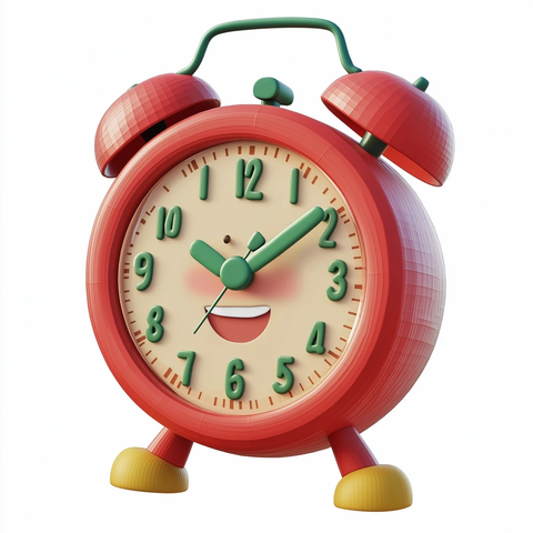 红色卡通闹钟