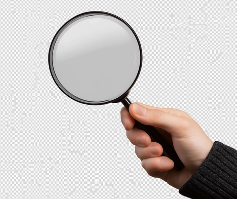 手持放大镜透明背景