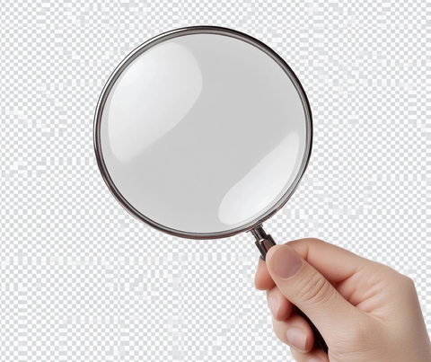 手持放大镜透明背景