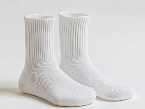 白色平底短运动袜