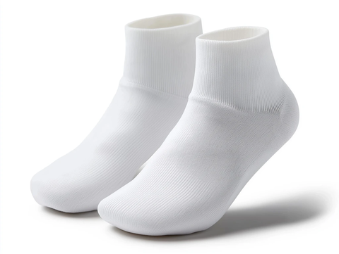 白色平口短运动袜