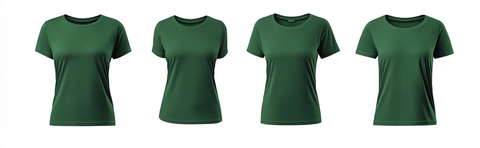 绿色女式T恤前后视图