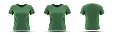 绿色女式T恤前后模板