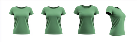 绿色女式T恤前后模板