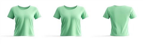 绿色女式T恤前后模板