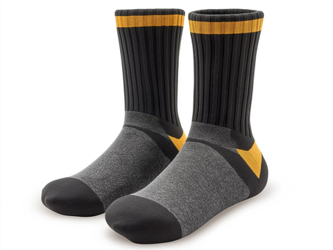 黑色条纹金边运动袜